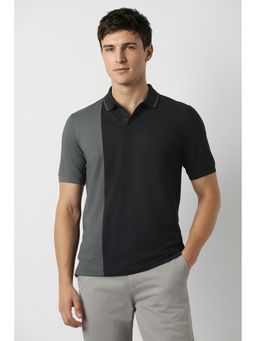 Peter England - Men's Black Polo T-Shirt