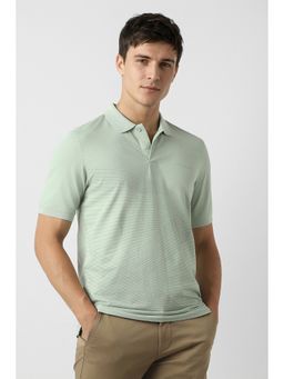 Peter England - Men's Green Print Polo T-Shirt