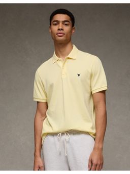 American Eagle - Yellow Logo Standard Fit Pique Polo T-Shirt