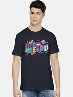 THREADCURRY - Weird And Free Creative Graphic Printed T-shirt For Men