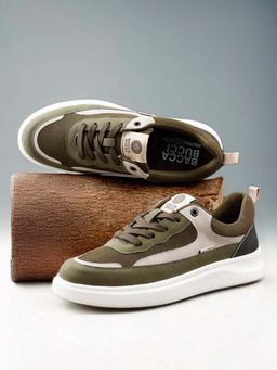 Bacca Bucci - Vibe-Step Men's Low Top Olive Sneakers