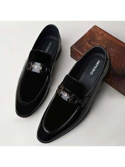 Imperio - Black Men Formal Patent Leather Buckled Slip On Loafers