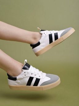 Shoetopia - White Smart Casual Sneakers for Women