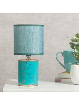 HomeTown - Twilight Ceramic Marble Finish Table Lamp 13 x 26Cm Teal And Gold