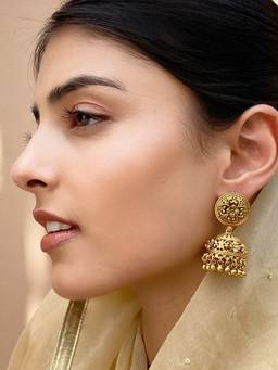 AVSA JEWELS - Antique Gold Finish Jhumki Earrings