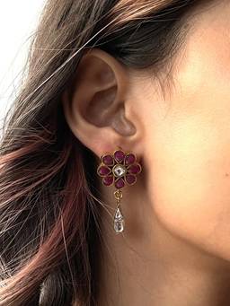 AVSA JEWELS - Gold Geeta Polki Earrings