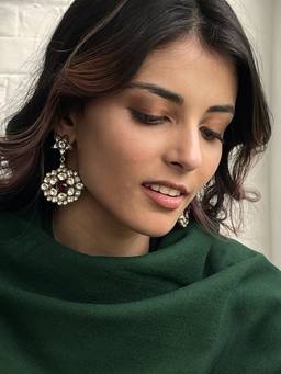 AVSA JEWELS - 18kt Gold Soleil Moissanite Polki Polish Earrings