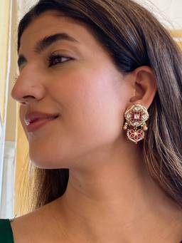 AVSA JEWELS - White Syrah Antique Ruby Earrings