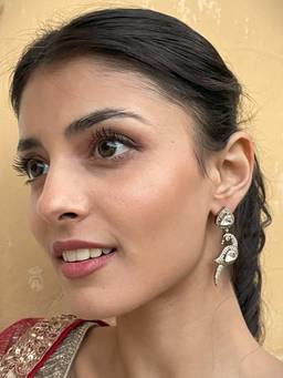 AVSA JEWELS - Clear Narain Niwas Polki Parrot Victorian Earrings