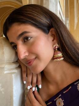 AVSA JEWELS - Pink Reet Antique Jhumki Earrings