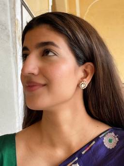 AVSA JEWELS - White Reha Small Polki Stud Earrings