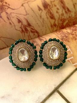 AVSA JEWELS - Multi-Color Vedaya Polki Earring Studs