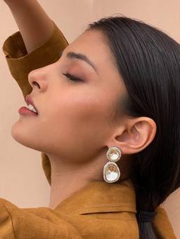 AVSA JEWELS - Gold Salma Polki Dangler Earrings