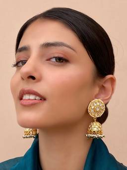 AVSA JEWELS - Kundan Gold Finish Jhumki Earrings