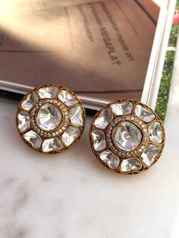 AVSA JEWELS - Gold Charvi Moissanite Stud Earrings
