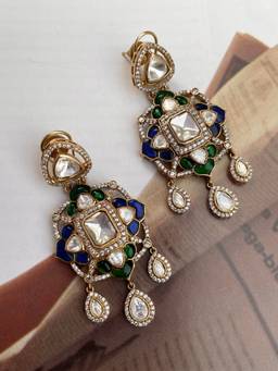 AVSA JEWELS - Multi-Color Ritu Moissanite Polki Earrings
