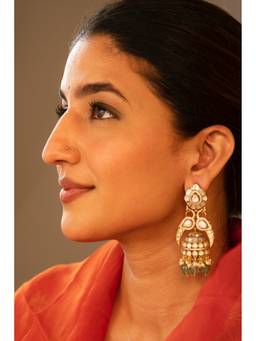 AVSA JEWELS - Gold Saanvi Peacock Jhumki