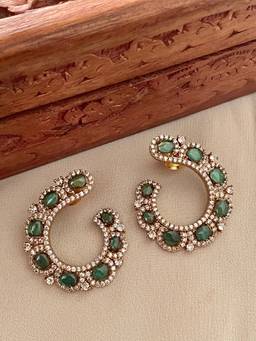 AVSA JEWELS - Green Neerja Emerald Earrings