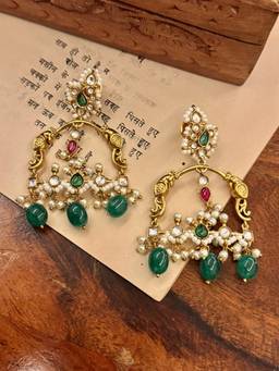 AVSA JEWELS - Green Kanak Birds of Balance Earrings
