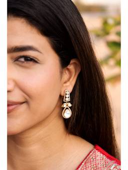 AVSA JEWELS - White Jivika Polki Earrings