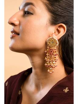 AVSA JEWELS - Red Rani Reshma Enamel Earrings