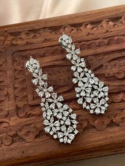 AVSA JEWELS - Silver Bahara Zircon Dangler Earrings