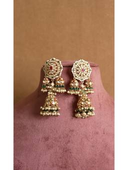 AVSA JEWELS - Multi Colour Polki Jhumka Earrings