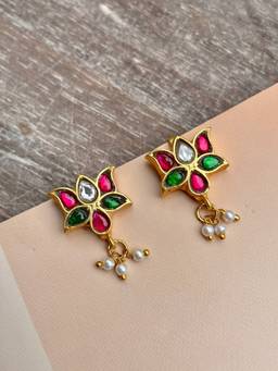 AVSA JEWELS - Multi-Color Aanya Lotus Bugadi Ear Cuffs