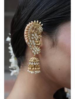 AVSA JEWELS - Gold Adah Polki and Pearl Earrings