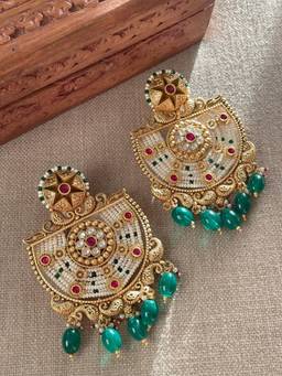 AVSA JEWELS - Multi-Color Shreeja Statement Antique Earrings