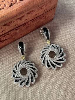 AVSA JEWELS - Black Enamel Earrings