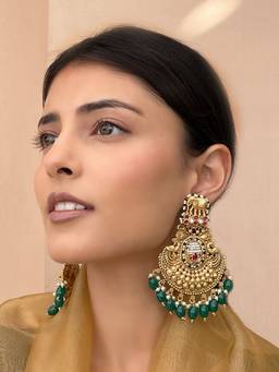 AVSA JEWELS - Gold Mesha Antique Filigree Statement Earrings