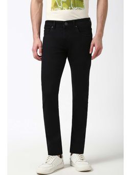 Peter England - Men Black Dark Wash Skinny Fit Jeans