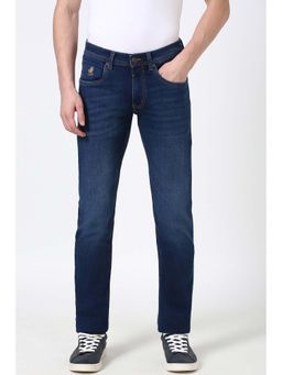 Peter England - Men Navy Light Wash Skinny Fit Jeans