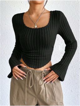 Outzidr - Black Top with Bell Sleeves