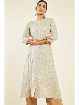 Soch - Women Green Rayon Printed Kurta