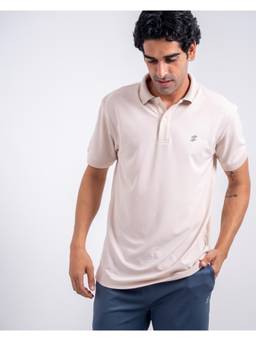 DCYPHR - Mens Ivory Mist Solid AUSM5X Polo T-Shirt