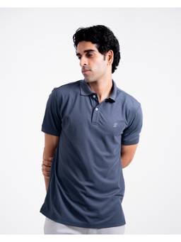 DCYPHR - Mens Dark Steel Solid AUSM5X Polo T-Shirt