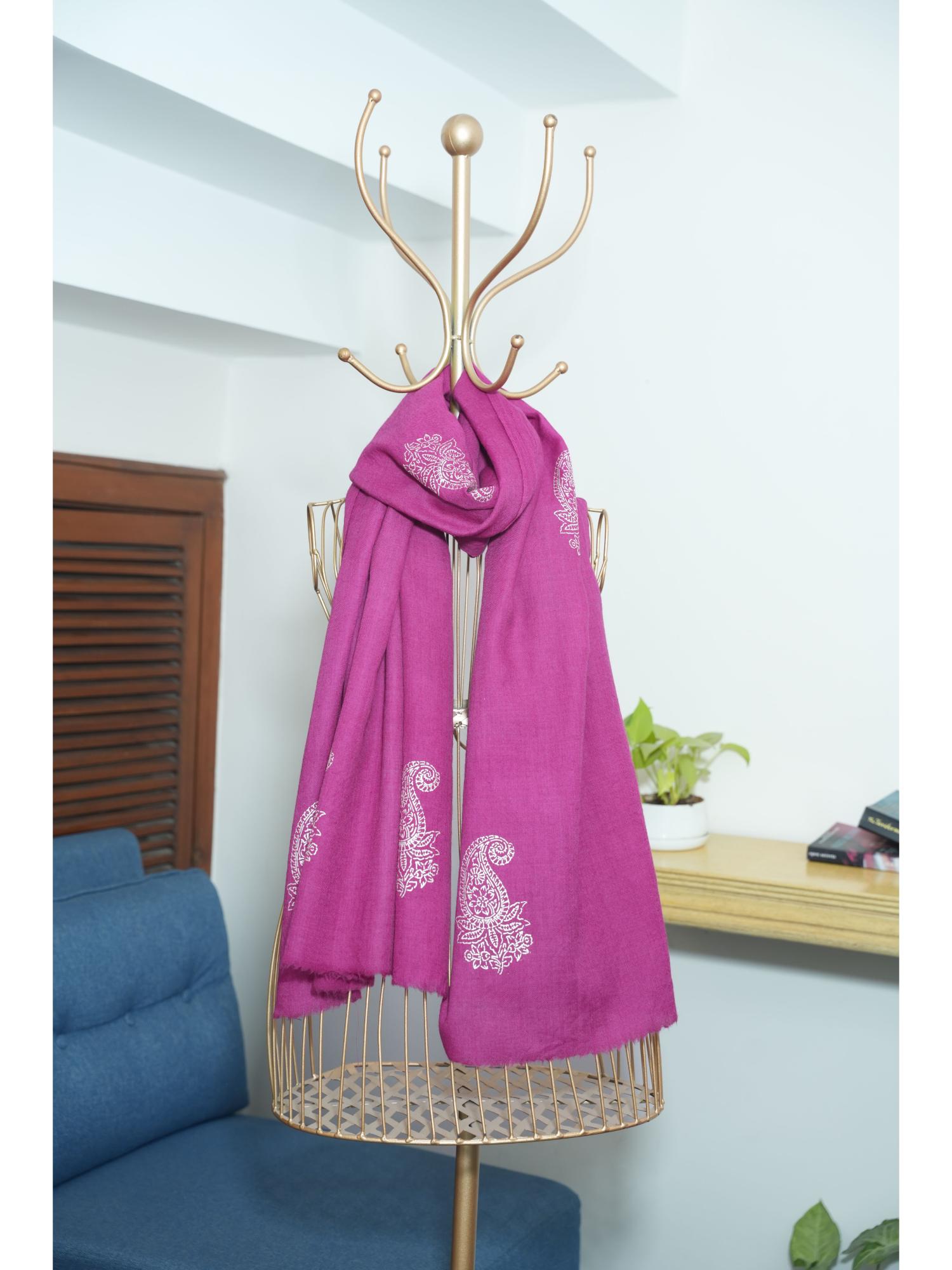october Pink Fine Wool Chandi Scarf-picture-17