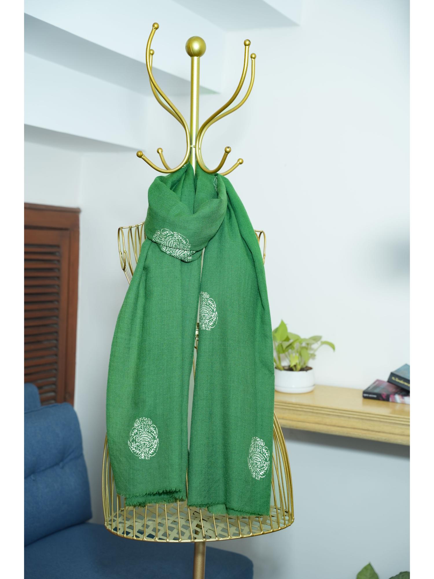 october Green Pure Pashmina Chandi Scarf-picture-38