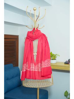 October - Red Pure Pashmina Chandi Scarf
