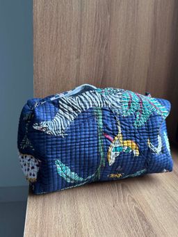 The Indian Artisan - Navy Blue Jungle Pouch Set