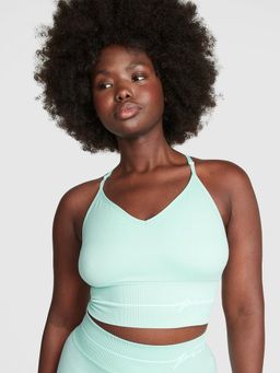 Victoria's Secret - Pink Seamless Longline Sports Bra Blue