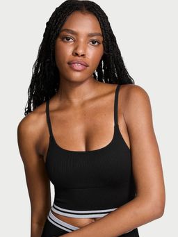 Victoria's Secret - PINK Seamless Longline Sports Bra Black
