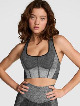 Victoria's Secret - PINK Seamless Marl Longline Sports Bra Grey