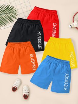 Kuchipoo - Short for Boys Casual Printed Cotton Blend Multicolor (Pack of 5)