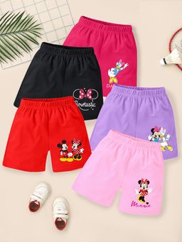 Kuchipoo - Short for Girls Casual Printed Cotton Blend Multicolor (Pack of 5)