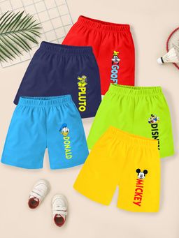 Kuchipoo - Short for Boys Casual Printed Cotton Blend Multicolor (Pack of 5)