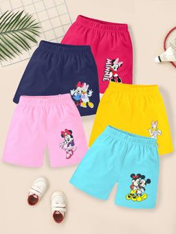 Kuchipoo - Short for Girls Casual Printed Cotton Blend Multicolor (Pack of 5)