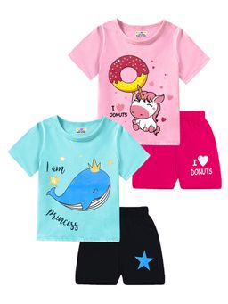 Kuchipoo - Baby Girls Casual T-Shirt with Shorts (Set of 4)
